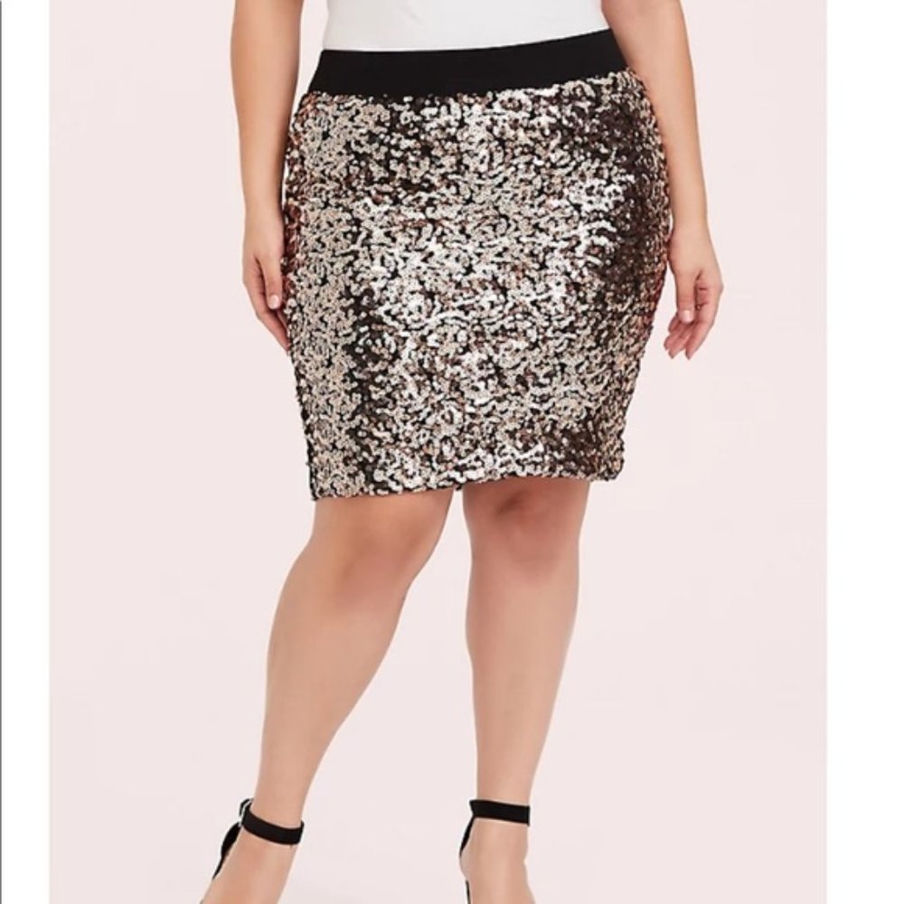 Torrid Champagne Sequin Skirt - Size 00